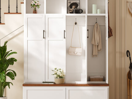 Hall Tree With 4 Hidden Cabinets