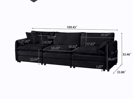 Modern Oversized Deep Seat Sectional Sofa With Pillows