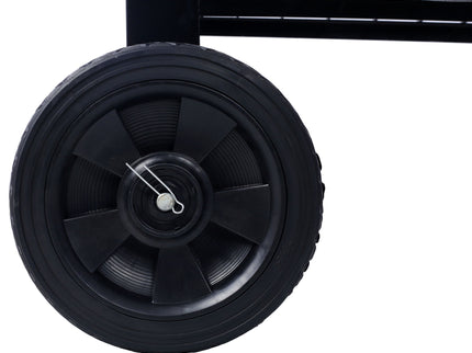 Elevated Mobile Raised Ergonomic Metal Planter Garden Bed With Wheels Powder Coated Steel - Black