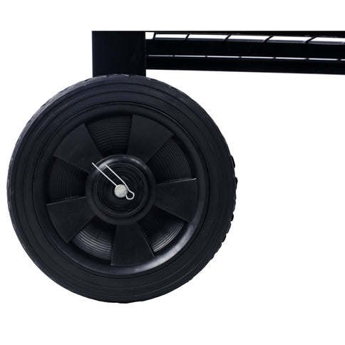 Elevated Mobile Raised Ergonomic Metal Planter Garden Bed With Wheels Powder Coated Steel - Black