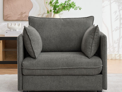 Oversized Deep Seat Accent Chair With Matching Storage Ottoman & Throw Pillows