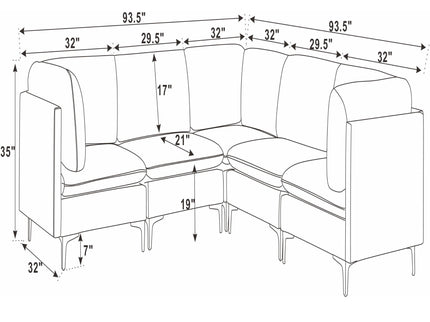 Upholstered Modular Sectional With Tall Legs