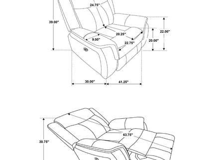 Franklin - Upholstered Padded Arm Glider Recliner - Charcoal