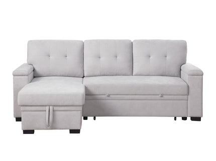 Lucca II - 84.5"W Reversible Sleeper Sectional Sofa with Storage Chaise