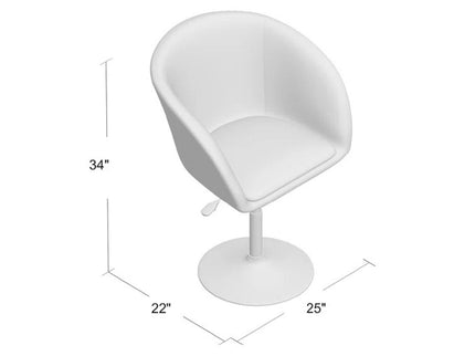 Adjustable Swivel Barrel Chair For Dining Room - Red