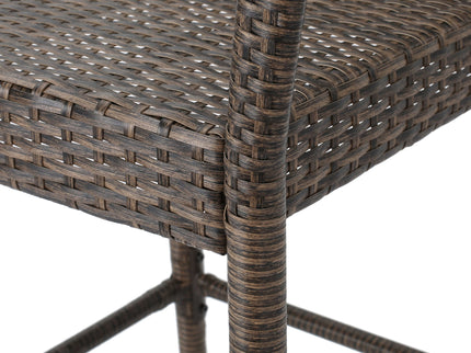 Outdoor Wicker Barstools With Rattan And Iron Frame
