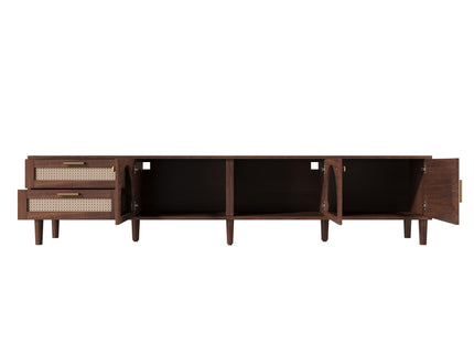 TV Stand With App-Controlled LED Lights, 2 Drawers & Door Storage
