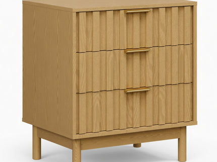 Fluted 3 Drawer Dresser