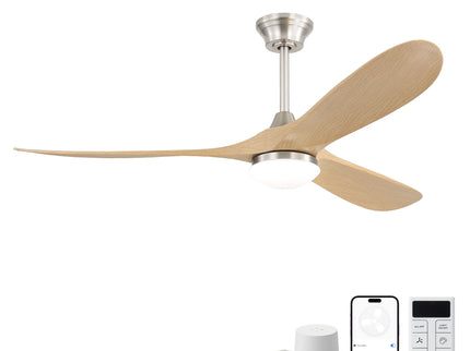 Smart Ceiling Fan With Lights, 3 Blades, Reversible Quiet DC Motor For Indoor
