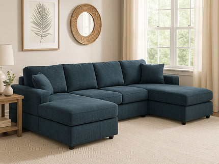3 Piece Double Chaise Sectional Sofa