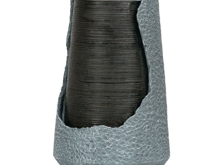 Indoor Outdoor Water Fountain, Unique Broken Urn Fountain Chic Dynamic Modern Design With Light For Garden