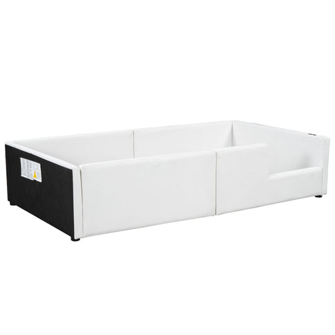 Platform Bed With Guardrail And Charging Station