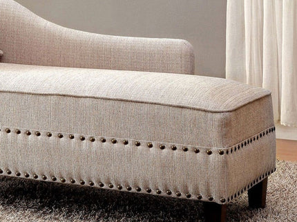 Chaise With Nailhead Trim And Plush Pillow