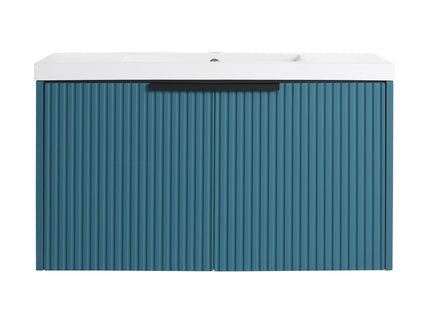 Contemporary Wall Mounted Bathroom Vanity With Resin Double Sink