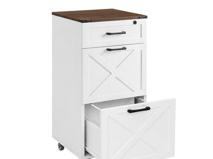 3 Drawer File Cabinet With Wheels, Vertical Rolling Storage For Letter / A4, Printer Stand & Mobile Organizer For Home Office - White