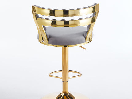 Modern Bar Chair With Iron Tube Legs, Soft Cushions And Comfortable Backrest (Set of 2)