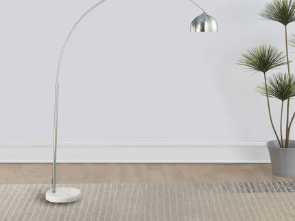 Krester - Dome Shade Arc Floor Lamp - Chrome