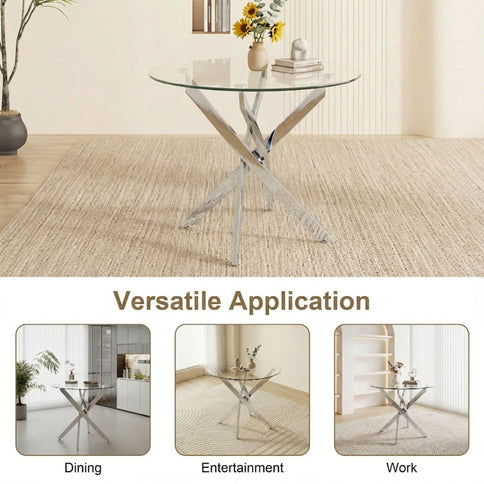 Round Dining, Kitchen Table For Dining Room - Chrome