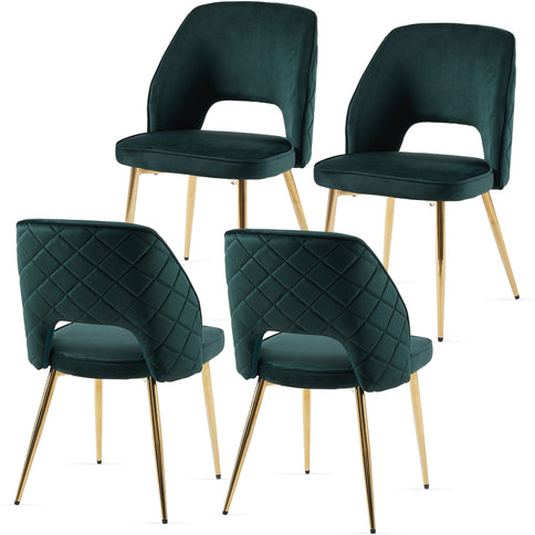 Dining Chairs With Metal Legs And Hollow Back Upholstered Dining Chairs