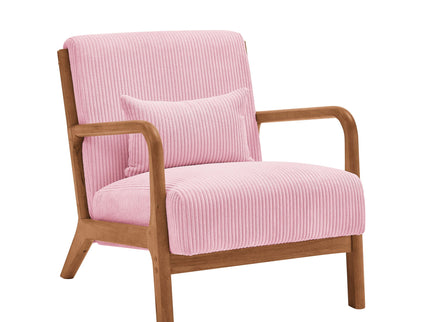 Upholstered Armchair With Back Support Pillow