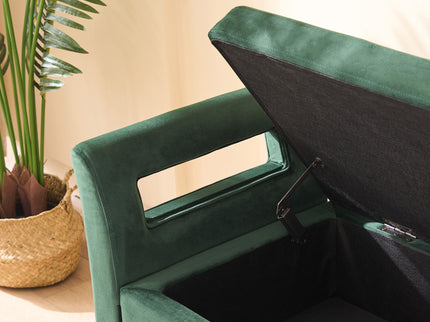Wide Storage Soft Ottoman Bench With Armrests