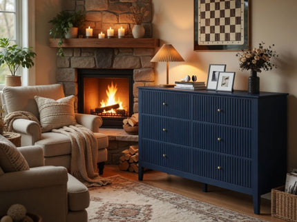 Modern 6 Drawer Fluted Dresser