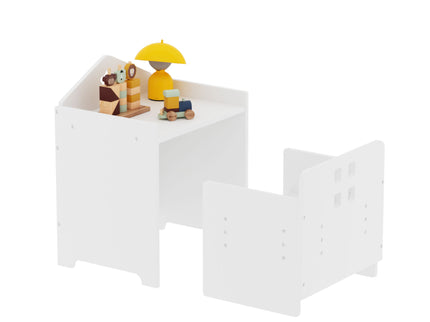 Montessori Weaning Table And Chair Set, Toddler Table With Adjustable Height - White