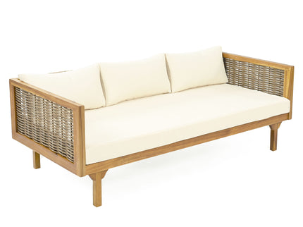 Claremont - 3 Seater Daybed Teak Acacia Wood Water Resistant Cushions