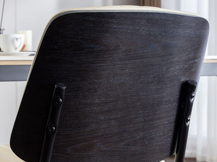 Dining Chairs (Set of 2) Mid-Century Modern Retro Chair With Walnut Bentwood Back Upholstered Seat Metal Legs Adjustable Foot For Kitchen Dining Room Chairs