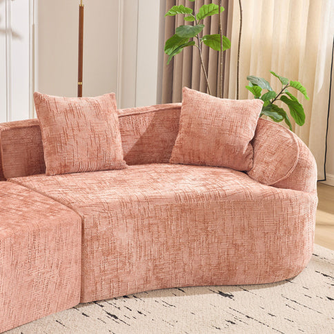 Curved Compressed Sofa, Nordic-Style Design For Living Room