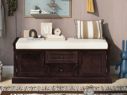 Hearth & Haven Daisy - Storage Bench With 2 Drawers And 2 Cabinets