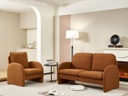 Loveseat Sofa Small Couch For Living Room, Sherpa Fabric Upholstered Loveseat Sofa Couch, Small Loveseat Sofa For Apartment, Bedroom