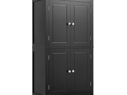Elegant Bathroom Floor Storage Cabinet With 4 Doors, Adjustable Shelves