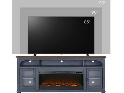 Fireplace TV Stand For TVs Up To 95" - Blue