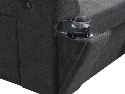 U Shaped Sectional Sofa 6 Seat Couch Set With Oversized Ottoman, Hidden Armrest Storage And Cup Holders USB Charging Ports Wide Seat Sofa