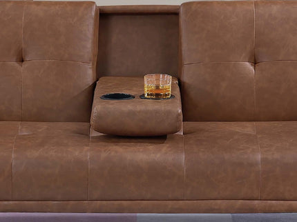 Adjustable Sofa With Fold Down Table And Cup Holders