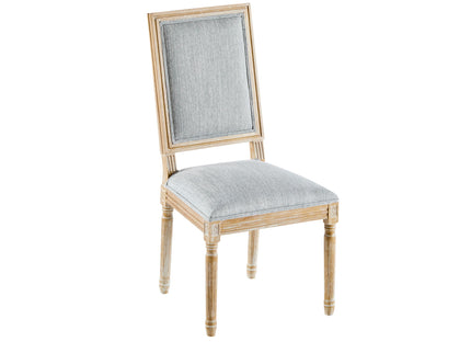 French Country Style Dining Chair With Upholstered Seating And Fluted Legs