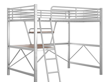 Loft Bed With Desk And Shelf, Modern Design