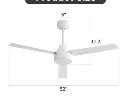 Ceiling Fan Without Light, 3 Blades Farmhouse Ceiling Fan With Remote Control 6-Speed Reversible Dc Motor For Living Room, Bedroom, Kitche