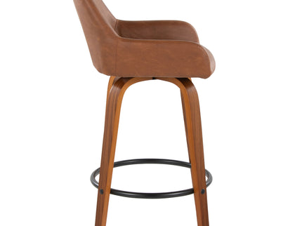 Daniella - Contemporary Fixed Height Counter Stool With Swivel With Round Footrest (Set of 2)