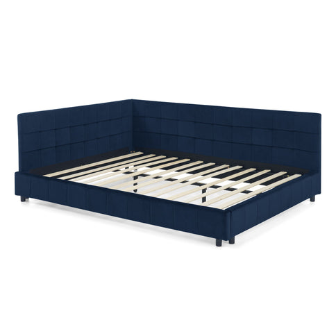Elegant Design Storage Upholstered Tufted Bed Frame With Backrest And Armrests