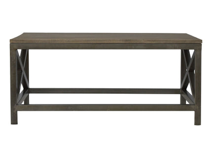 Cross Metal Coffee Table - Pewter