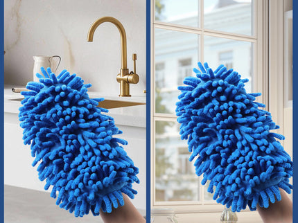 Microfiber Mop Slippers For Floor Cleaning, Machine Washable, 3 Pieces - Blue / Green / Red