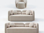 Beige / 3 Pc. Sofa, Loveseat, Swivel Chair