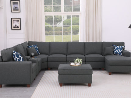 Eric - 9 Piece Upholstered Sectional With Ottoman