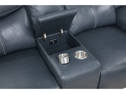 Stanwicke - Motion Reclining Loveseat With Console - Blue