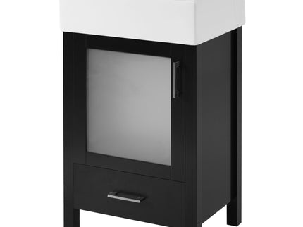 Bathroom Vanity With Ceramic Sink And Ample Storage, Ideal For Small Bathrooms