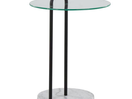 Claire - Contemporary / Glam Side Table - Black / Clear