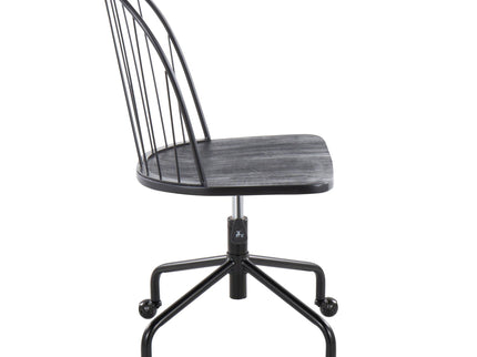 Riley - Farmhouse Adjustable High Back Office Chair - Black