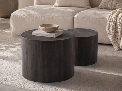 Modern Round Nesting Coffee Table (Set of 2)